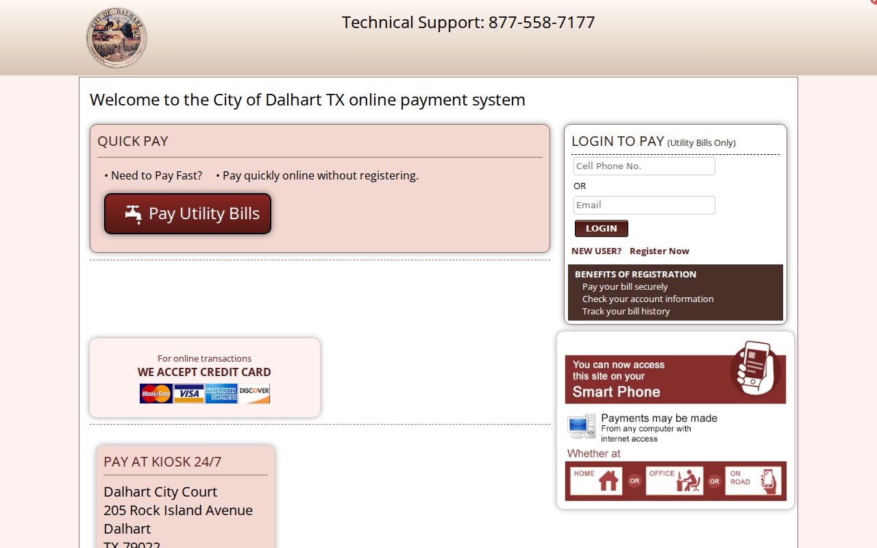 Hartley County traffic ticket quick pay status